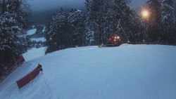 Prostřední část sjezdovky a snowpark