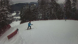 Prostřední část sjezdovky a snowpark