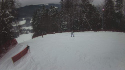 Prostřední část sjezdovky a snowpark