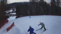 Prostřední část sjezdovky a snowpark