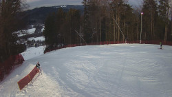 Prostřední část sjezdovky a snowpark