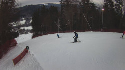 Prostřední část sjezdovky a snowpark