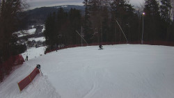 Prostřední část sjezdovky a snowpark