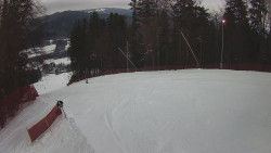 Prostřední část sjezdovky a snowpark
