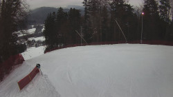 Prostřední část sjezdovky a snowpark