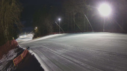 Prostřední část sjezdovky a snowpark