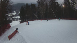 Prostřední část sjezdovky a snowpark