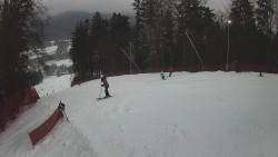 Prostřední část sjezdovky a snowpark