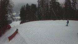 Prostřední část sjezdovky a snowpark