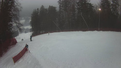 Prostřední část sjezdovky a snowpark