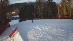 Prostřední část sjezdovky a snowpark