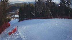 Prostřední část sjezdovky a snowpark