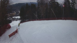 Prostřední část sjezdovky a snowpark