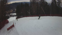 Prostřední část sjezdovky a snowpark