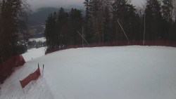 Prostřední část sjezdovky a snowpark