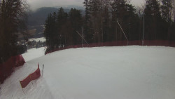 Prostřední část sjezdovky a snowpark