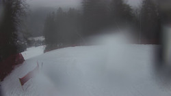 Prostřední část sjezdovky a snowpark