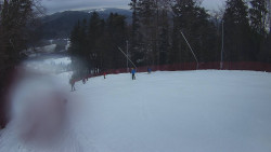 Prostřední část sjezdovky a snowpark