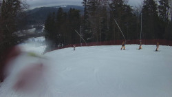 Prostřední část sjezdovky a snowpark