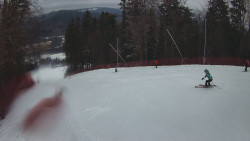 Prostřední část sjezdovky a snowpark