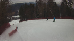 Prostřední část sjezdovky a snowpark