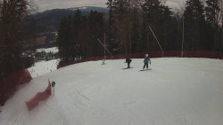 Prostřední část sjezdovky a snowpark