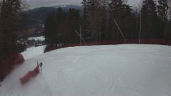 Prostřední část sjezdovky a snowpark