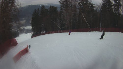Prostřední část sjezdovky a snowpark