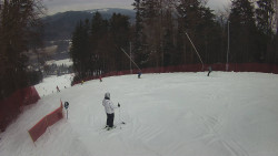 Prostřední část sjezdovky a snowpark