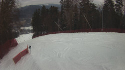 Prostřední část sjezdovky a snowpark