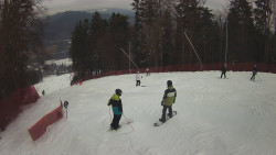 Prostřední část sjezdovky a snowpark