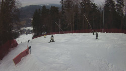 Prostřední část sjezdovky a snowpark
