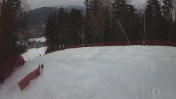 Prostřední část sjezdovky a snowpark