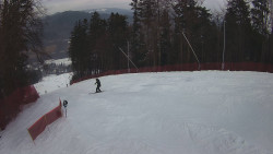 Prostřední část sjezdovky a snowpark