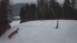 Prostřední část sjezdovky a snowpark