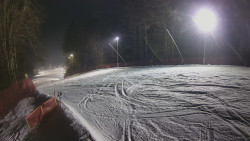 Prostřední část sjezdovky a snowpark