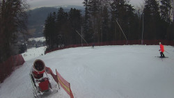 Prostřední část sjezdovky a snowpark