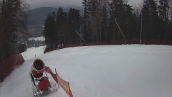 Prostřední část sjezdovky a snowpark