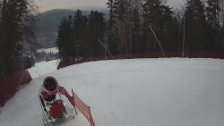 Prostřední část sjezdovky a snowpark