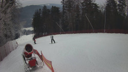 Prostřední část sjezdovky a snowpark