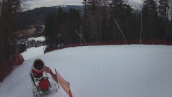 Prostřední část sjezdovky a snowpark