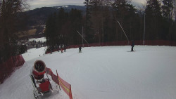 Prostřední část sjezdovky a snowpark