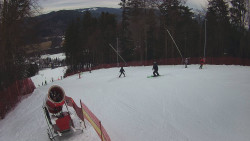 Prostřední část sjezdovky a snowpark