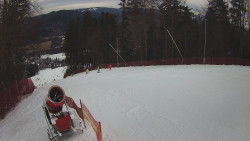 Prostřední část sjezdovky a snowpark