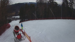 Prostřední část sjezdovky a snowpark
