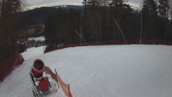 Prostřední část sjezdovky a snowpark