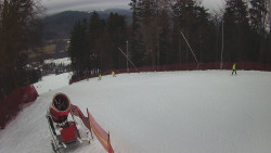 Prostřední část sjezdovky a snowpark