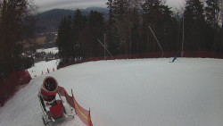 Prostřední část sjezdovky a snowpark