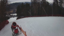 Prostřední část sjezdovky a snowpark