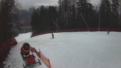 Prostřední část sjezdovky a snowpark